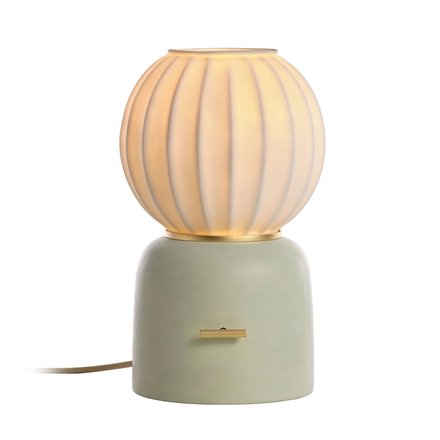 Carpyen ‘Mei’ Table Porcelain Lamp in Green & White