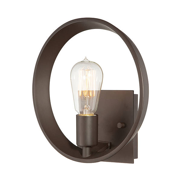 Bronze circular wall light