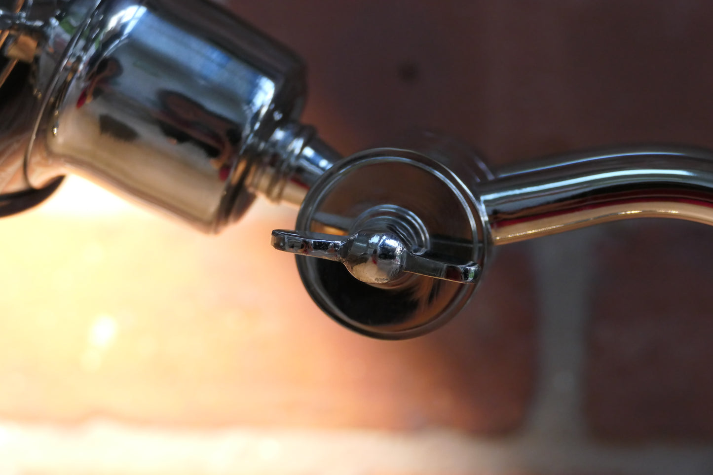 Industrial, chrome library table lamp