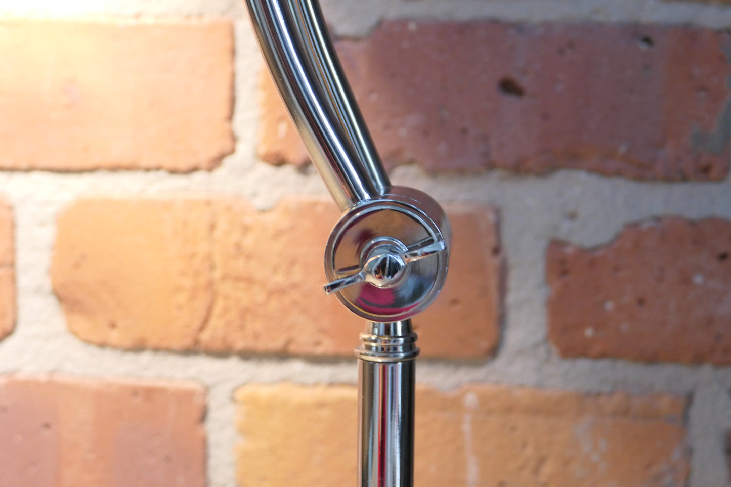 Industrial, chrome library table lamp
