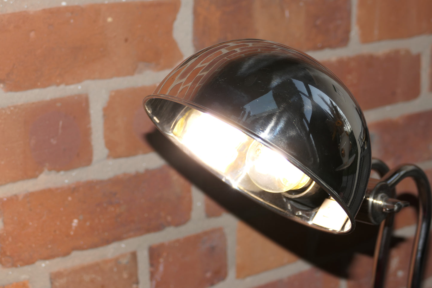 Industrial, chrome library table lamp