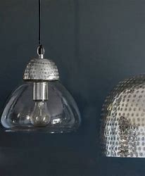 Etched glass and silver pendant