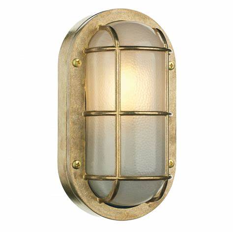Brass outdoor wall light