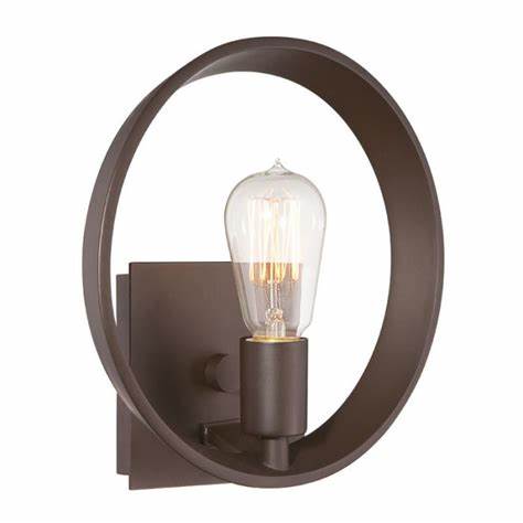 Bronze circular wall light