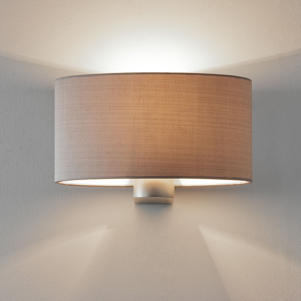 Satin nickel wall light