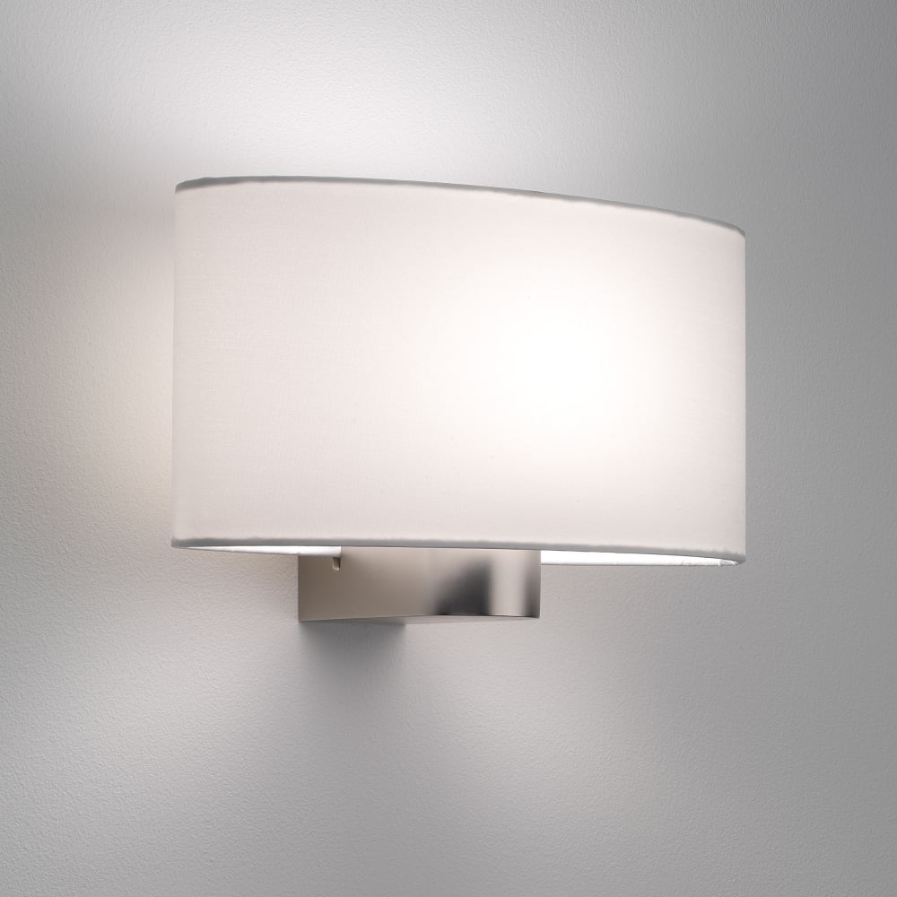 Satin nickel wall light