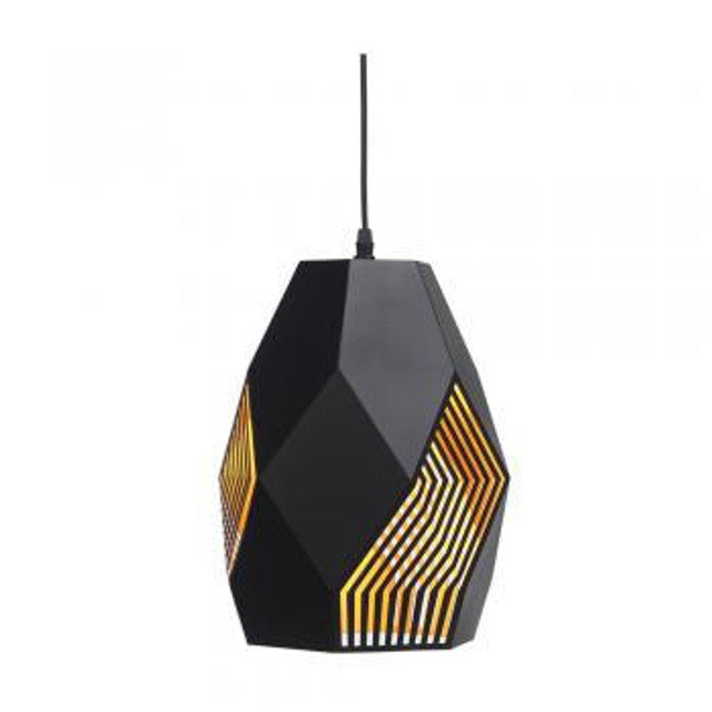 Melfi laser cut pendant black with gold inner