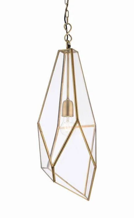 Endon Avery pendant antique brass and glass